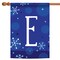 Toland Home Garden Blue and White Winter Snowflakes Monogram E Outdoor House Flag 40" x 28"